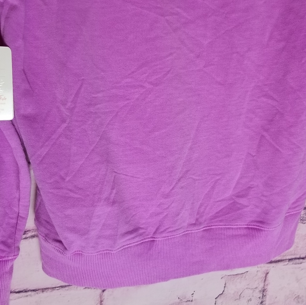 MIAMI STYLE DAYTONA BEACH FLORIDA FLORAL GRAPHIC PRINT LAVENDER SWEATSHIRT M NWT - Picture 10 of 12